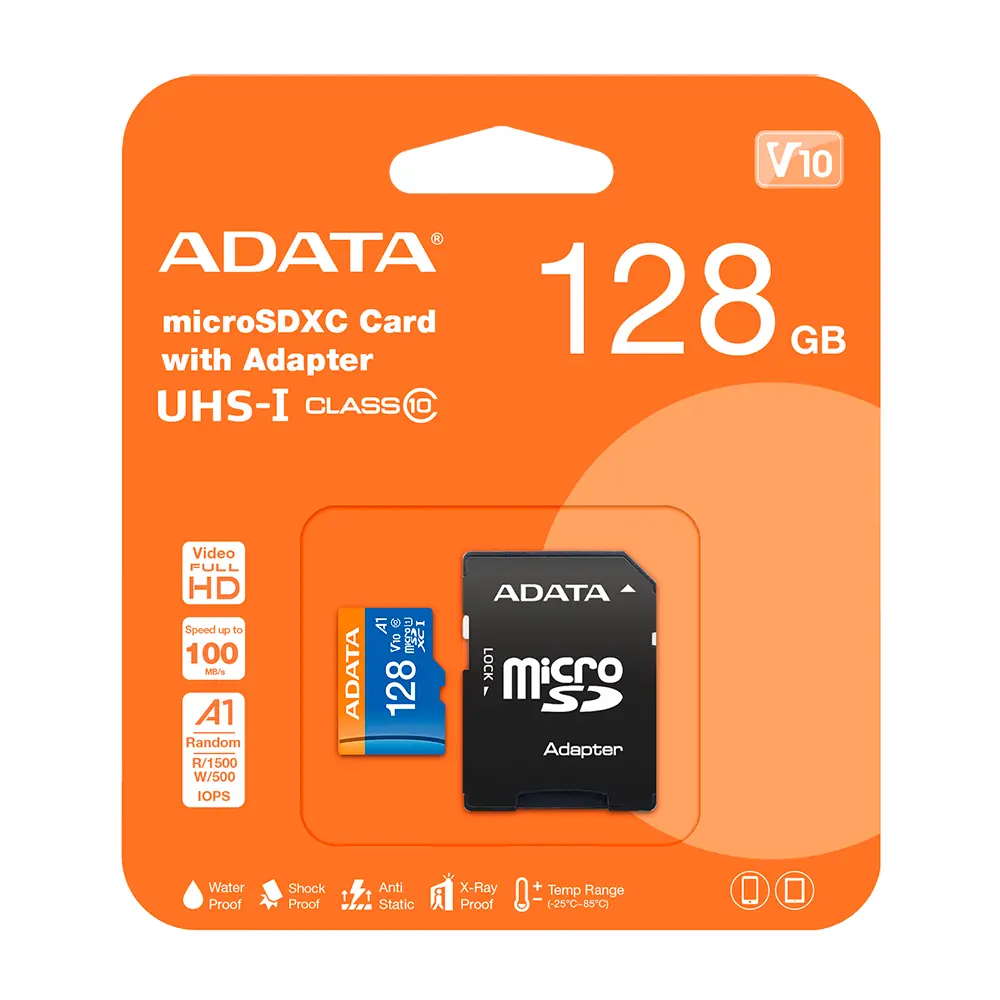 Dispositivo MICRO SD ADATA PREMIER A1 128GB UHS-I Clase 10, 100MB/s